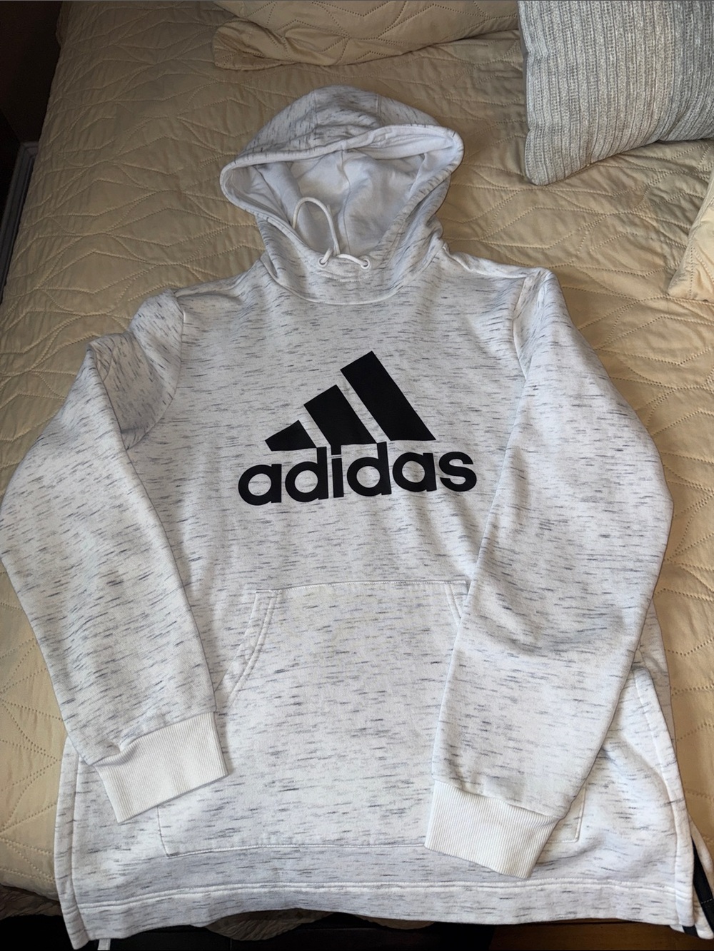 adidas Heather Gray Hoodie with Black Logo